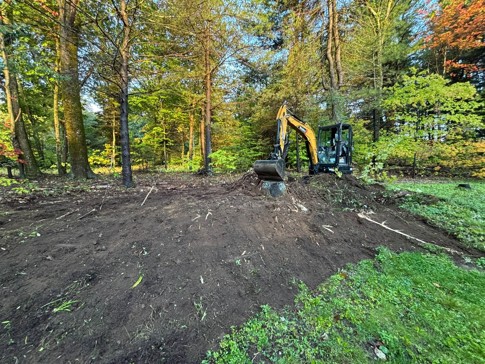 Seeding and finishing the cleared area — Princeton, MA
